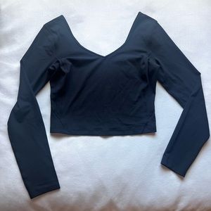 Black lululemon align long sleeve top size 8